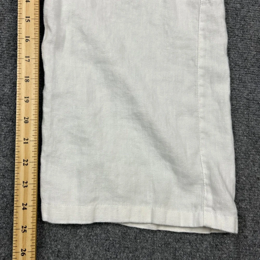 H&M L.O.G.G. Linen Pants Mens 32 White Coastal Summer Straight Leg Trousers